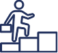 Person walking up steps icon